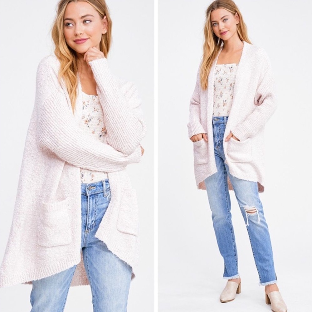 Cozy Light Pink Women's Cardigan